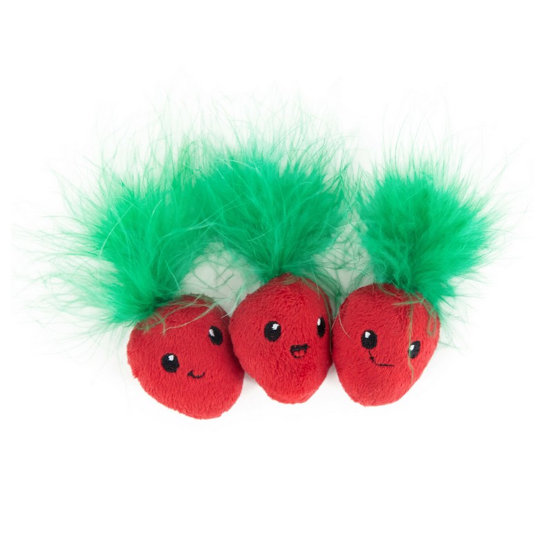 Petstages Straw-Babies 3 Pack Truskaweczki Dla Kota 3 Szt. [Ps70394]