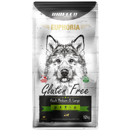 Biofeed Euphoria Gluten Free Medium & Large Dla Psów Średnich I Dużych Ras Z Jagnięciną 12Kg