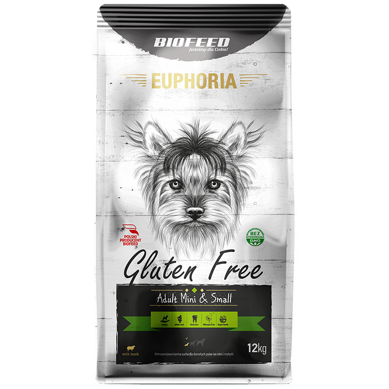 Biofeed Euphoria Gluten Free Mini & Small Dla Psów Mini I Małych Ras Z Jagnięciną 12Kg