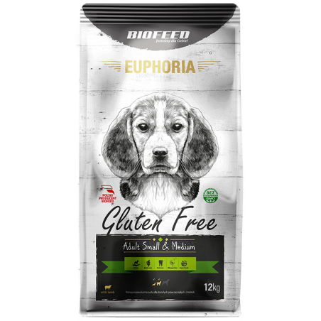 Biofeed Euphoria Gluten Free Small & Medium Dla Psów Małych I Średnich Ras Z Jagnięciną 12Kg