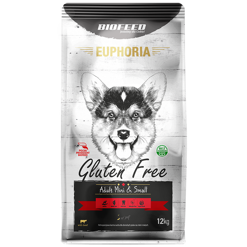 Biofeed Euphoria Gluten Free Mini & Small Dla Psów Mini I Małych Ras Z Wołowiną 12Kg