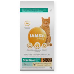 Iams For Vitality Sterilised Ze Świeżym Kurczakiem 3 Kg Kot