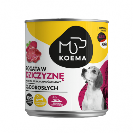 Koema Mokra Karma Dla Psa Z Dziczyzną, Puszka 800G