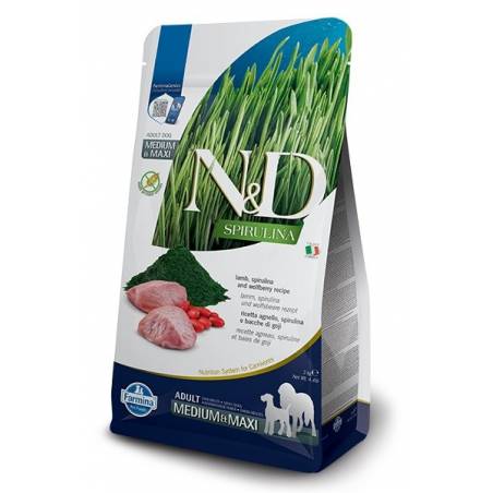 Farmina N&D Spirulina Lamb Adult Medium&Maxi - Sucha Karma Dla Psa - 7 Kg