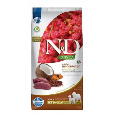 Farmina N&D Quinoa Dog Skin&Coat Venison&Coconut Adult Medium&Maxi - Sucha Karma Dla Psa - 7 Kg