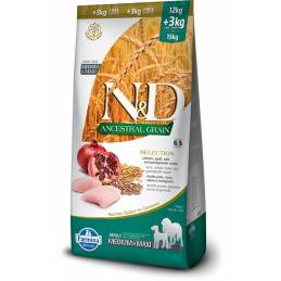 Farmina N&D Ancestral Grain Selection Adult Medium & Maxi - Sucha Karma Dla Psa - 12Kg + 3Kg