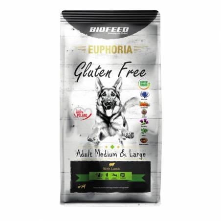 Biofeed Euphoria G-F Psy Mid&Maxi Jagnięcina 12Kg