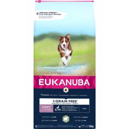 Eukanuba Szczenie Mała I Średnia Rasa Bez Zbóż Jagnięcina - Sucha Karma Dla Psa - 12 Kg