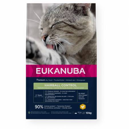 Eukanuba Adult Hairball Control Rich In Chicken - Sucha Karma Dla Kota - 10 Kg