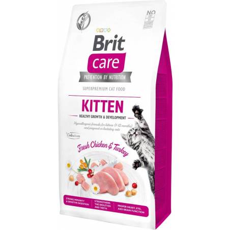 Brit Care Cat Grain Free Kitten Healthy Growth & Development - Sucha Karma Bezzbożowa Dla Kociąt - 7 Kg