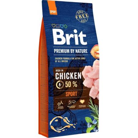 Brit Premium By Nature Sport - Sucha Karma Dla Psów Dorosłych O Zwiększonym Zapotrzebowaniu Na Energię - 15 Kg