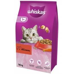 Whiskas Z Pyszną Wołowiną - Sucha Karma Dla Kota Powyżej 1 Roku Życia - 14 Kg