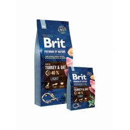 Brit Premium By Nature Light - Sucha Karma Z Indykiem I Owsem Dla Psów Dorosłych Z Nadwagą - 15 Kg