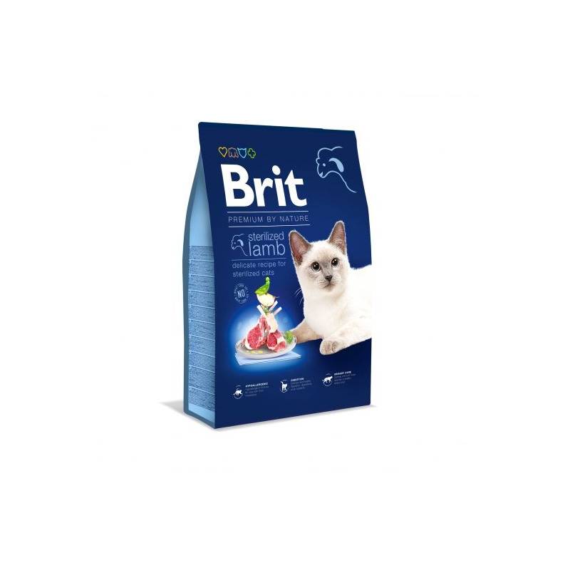 Brit Dry Premium By Nature Sterilized Z Jagnięciną - Sucha Karma Dla Kotów - 8Kg