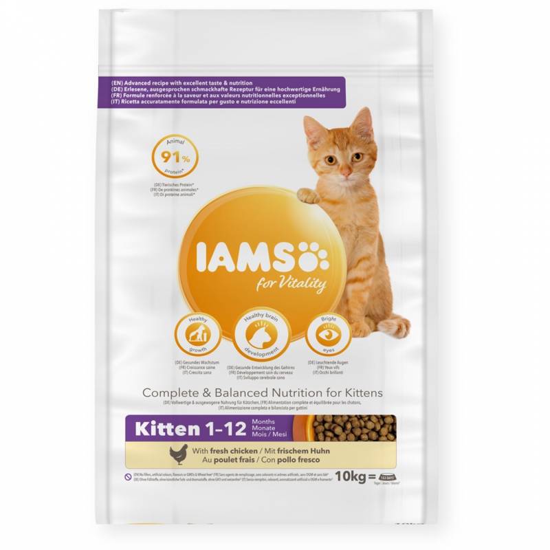 Iams For Vitality Ze Świeżym Kurczakiem 10Kg Kocięta