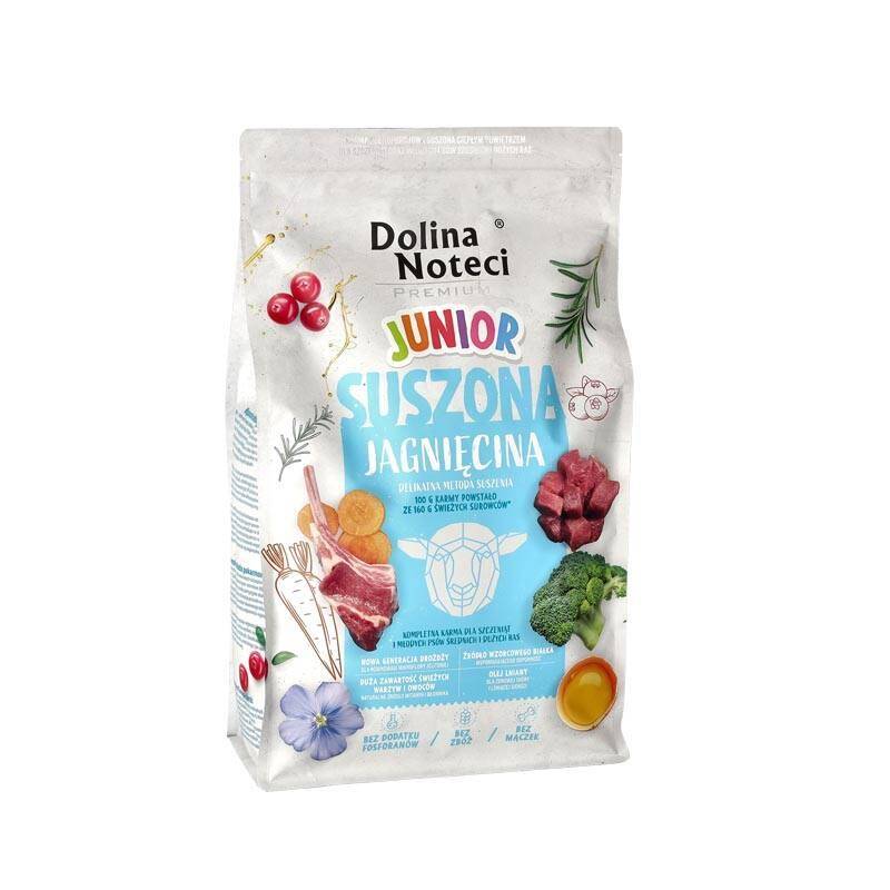 Dolina Noteci Premium Junior Suszona Jagnięcina - Suszona Karma Dla Szczeniąt - 4 Kg