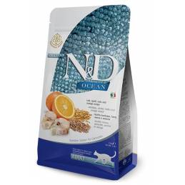 Farmina N&D Ocean Cod, Spelt, Oats & Orange Adult - Sucha Karma Dla Kota - 1,5Kg