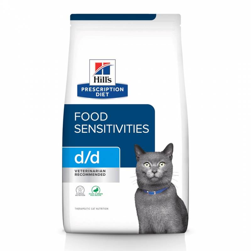 Hill's Prescription Diet Food Sensitivities D/D Feline Z Kaczką I Zielonym Groszkiem - Sucha Karma Dla Kota Z Alergią - 1,5 Kg