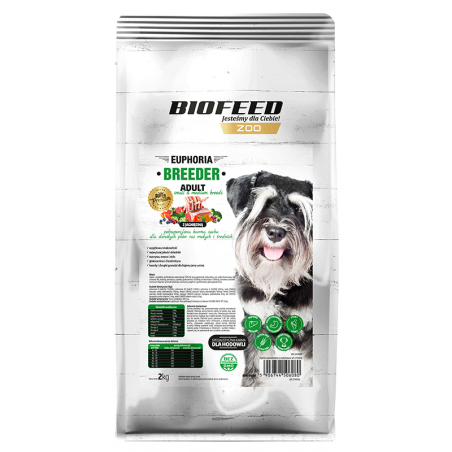 Biofeed Euphoria Breeder Adult Small & Medium Dla Dorosłych Psów Małych I Średnich Ras Z Jagnięciną 2Kg