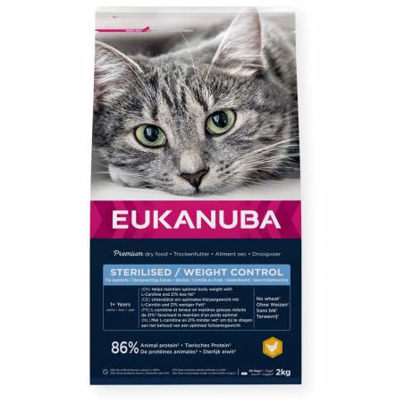 Eukanuba Adult Sterylised Chicken - Sucha Karma Dla Kota - 2 Kg