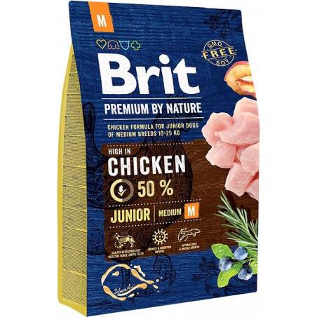 Brit Premium By Nature Junior M - Sucha Karma Dla Szczeniąt Średnich Ras - 3 Kg