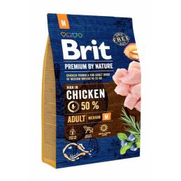 Brit Premium By Nature Adult M - Sucha Karma Z Kurczakiem Dla Psów Dorosłych Ras Średnich - 3 Kg