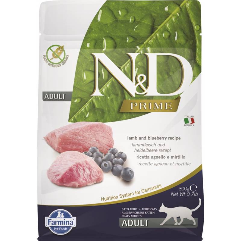 Farmina N&D Prime Cat Lamb And Blueberry Adult - Sucha Karma Dla Kota - 300 G