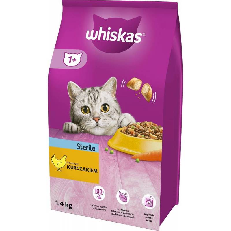 Whiskas Sterile Z Kurczakiem - Sucha Karma Dla Kotów - 1,4 Kg