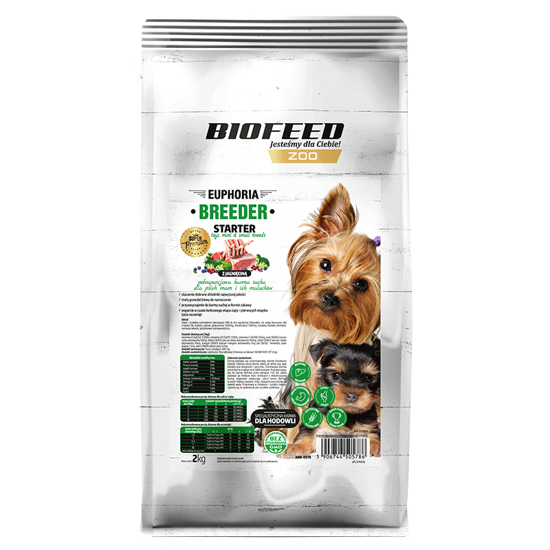 Biofeed Euphoria Breeder Starter Mini & Small Dla Psich Mam I Ich Maluchów Z Jagnięciną 2Kg