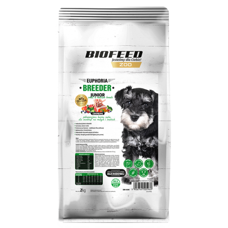 Biofeed Euphoria Breeder Junior Small & Medium Dla Szczeniąt Małych I Średnich Ras Z Jagnięciną 2Kg