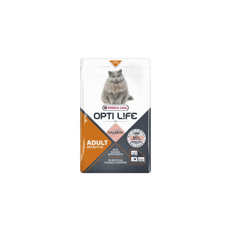 Versele Laga Opti Life Cat Sensitive 7,5Kg - Karma Dla Dorosłych, Wrażliwych Kotów [441322] 7,5Kg