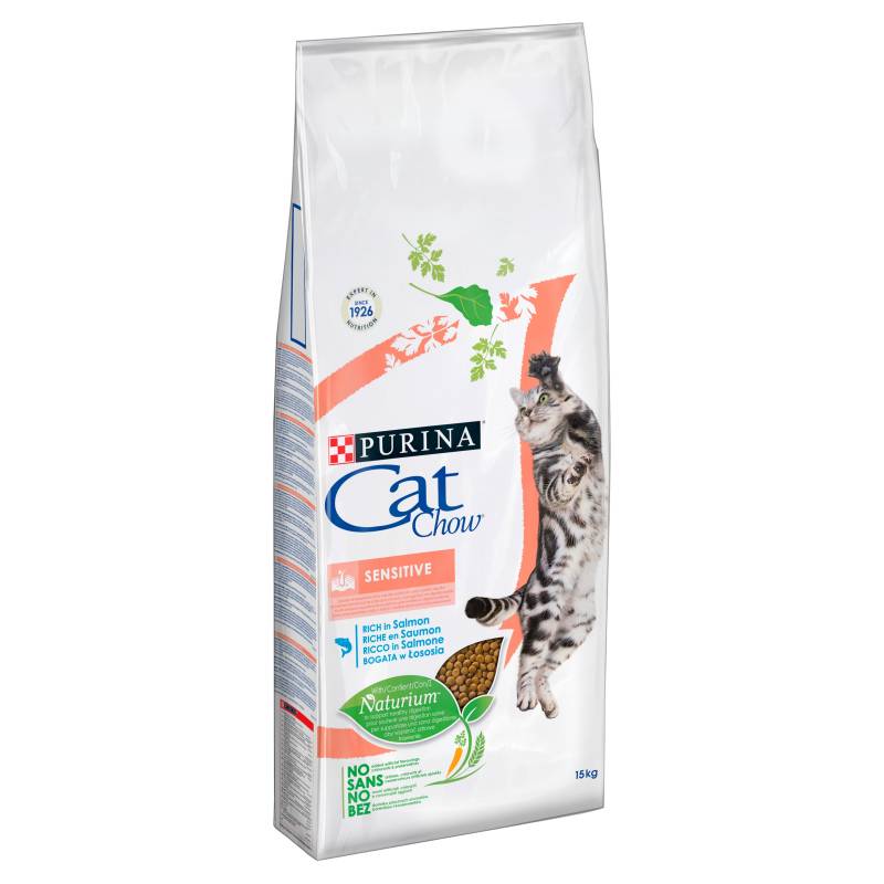 Purina Cat Chow Special Care Sensitive Bogata W Łososia 15Kg