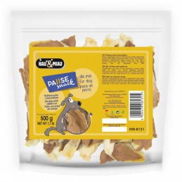 Hau&Miau Pausesnack Przysmak Dla Psa, Królicze Ucho Z Kurczakiem 500G [Hm-8131]