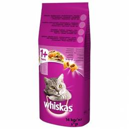 Whiskas Wołowina 14Kg - Sucha Karma Dla Kota (Wyprzedaż)