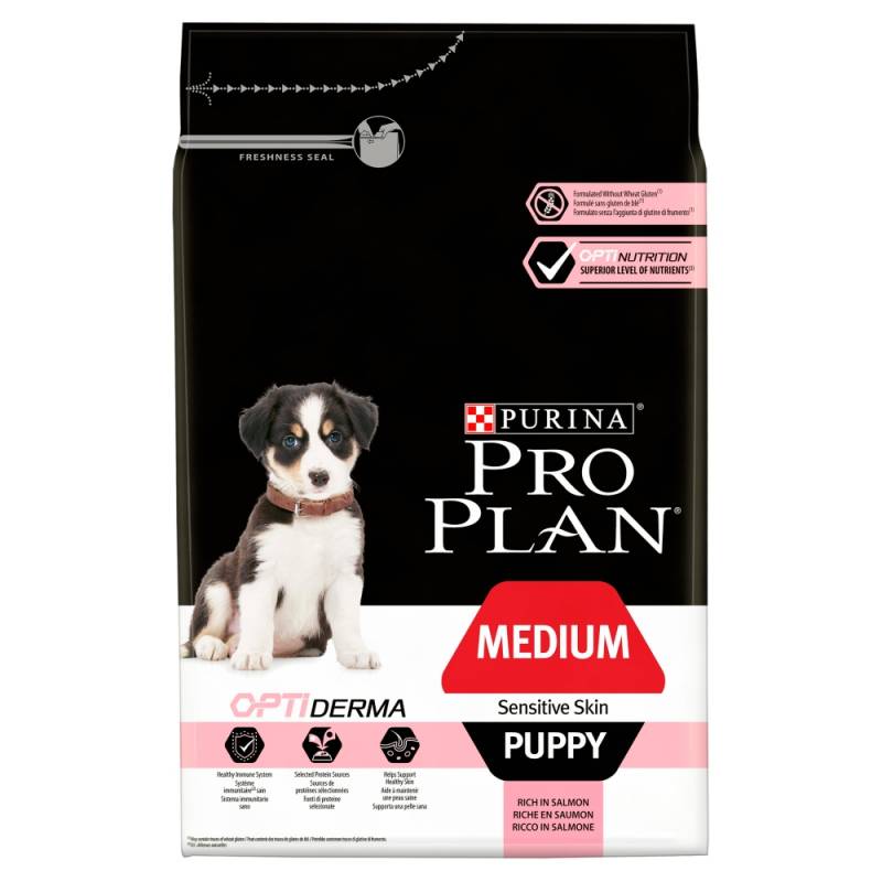 Purina Pro Plan Medium Puppy Sensitive Skin Opti Derma Łosoś 3Kg