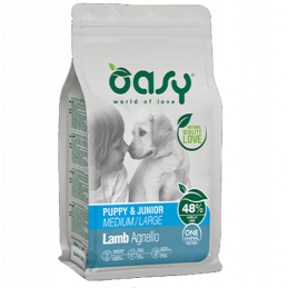 Oasy One Animal Protein Puppy & Junior - Medium/Large - Jagnięcina 2,5 Kg