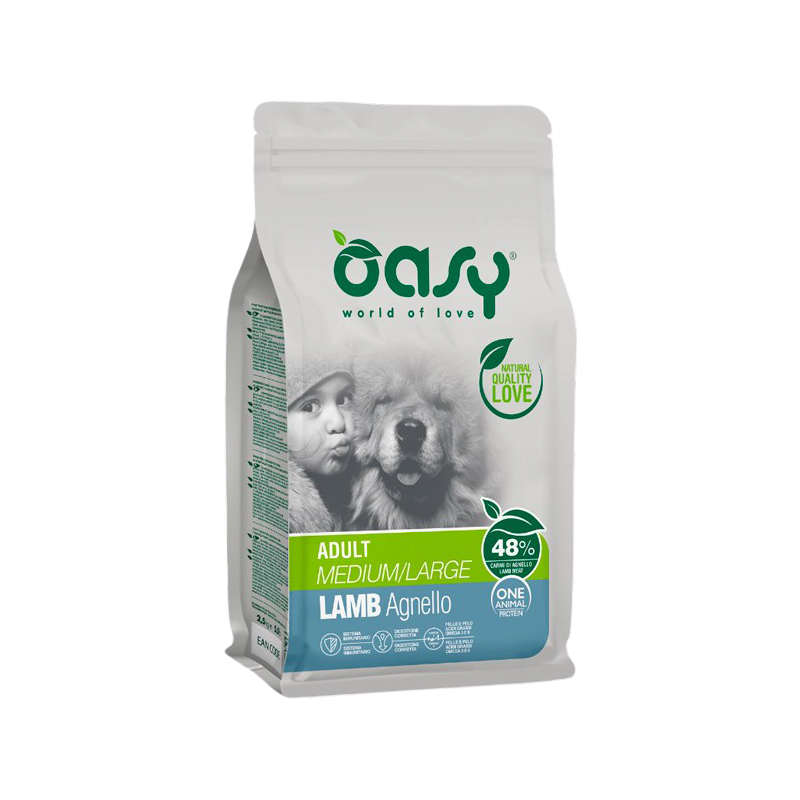 Oasy One Animal Protein Adult Medium/Large - Jagnięcina 2,5 Kg