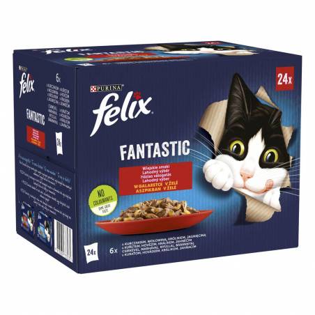 Felix Fantastic Wiejskie Smaki Saszetki Dla Kota W Galarecie (24X85G)