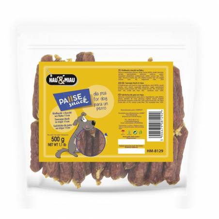 Hau&Miau Pausesnack Przysmak Dla Psa, Kiełbaski Z Kaczki We Flaku 11Cm 500G [Hm-8129]