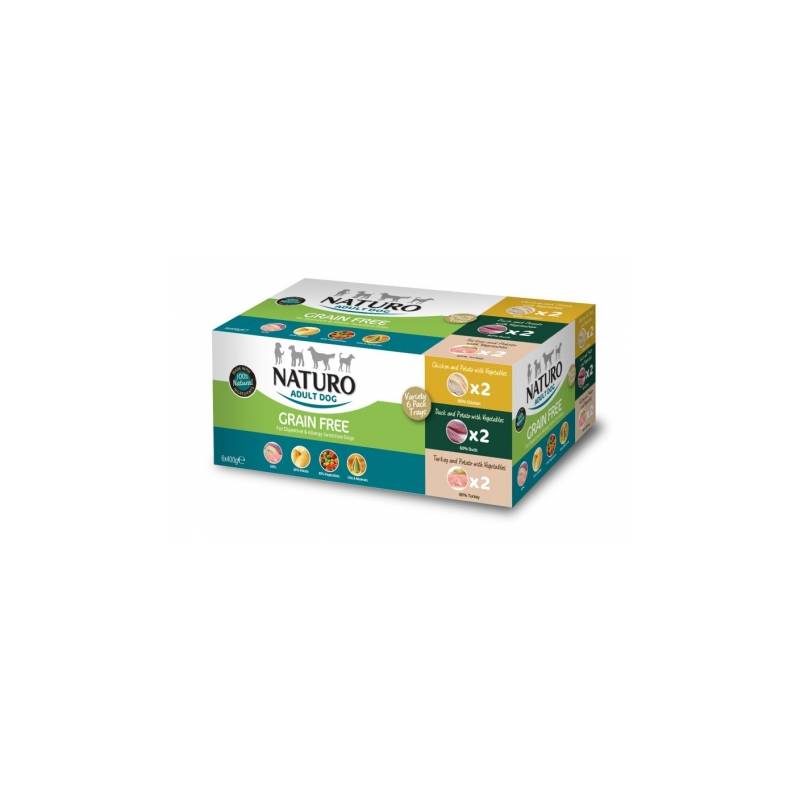 Naturo Grain Free Variety 6 Pack: 2 Kaczka, 2 Indyk, 2 Kurczak 6X400G