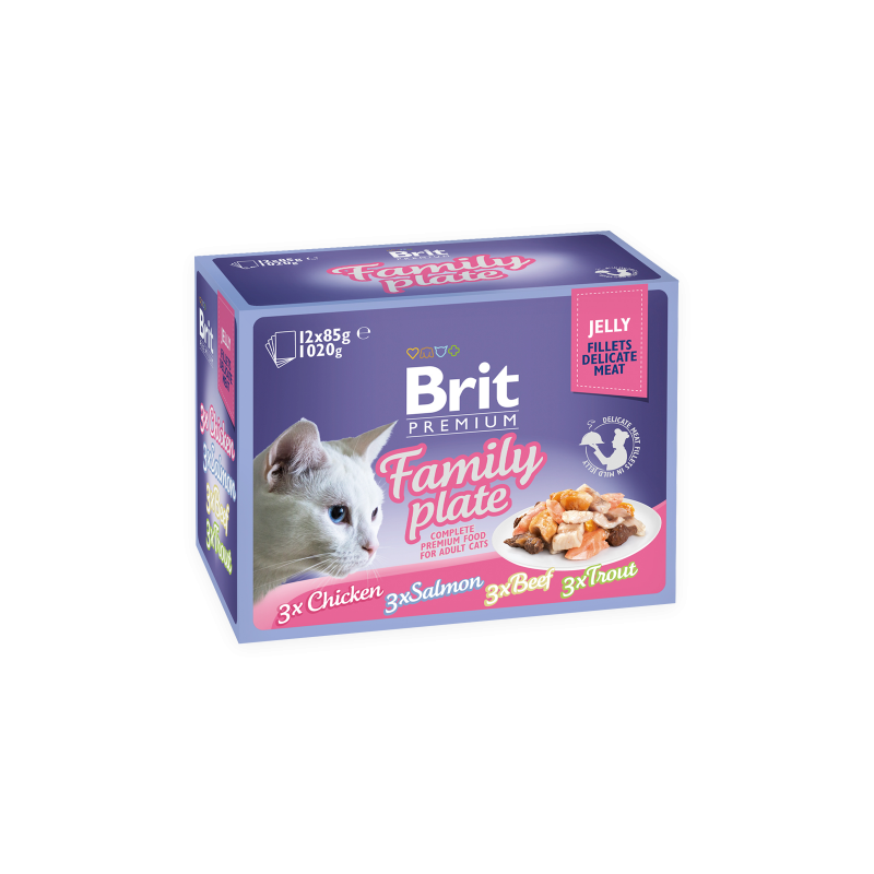 Brit Pouch Jelly Fillet Family Plate 12X85G