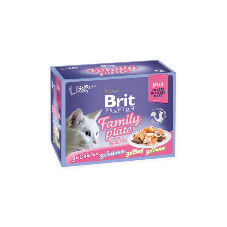 Brit Pouch Jelly Fillet Family Plate 12X85G