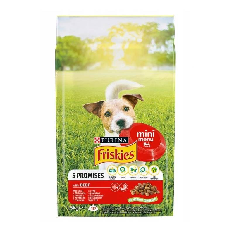 Friskies Mini Menu Wołowina Z Warzywami - Sucha Karma Dla Psa - 1,5 Kg