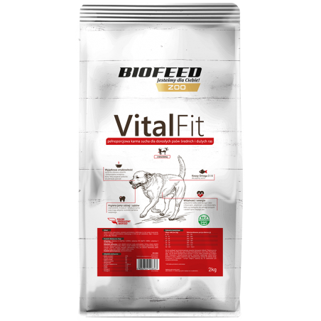 Biofeed Vitalfit Dla Dorosłych Psów Średnich I Dużych Ras Z Wołowiną 2Kg