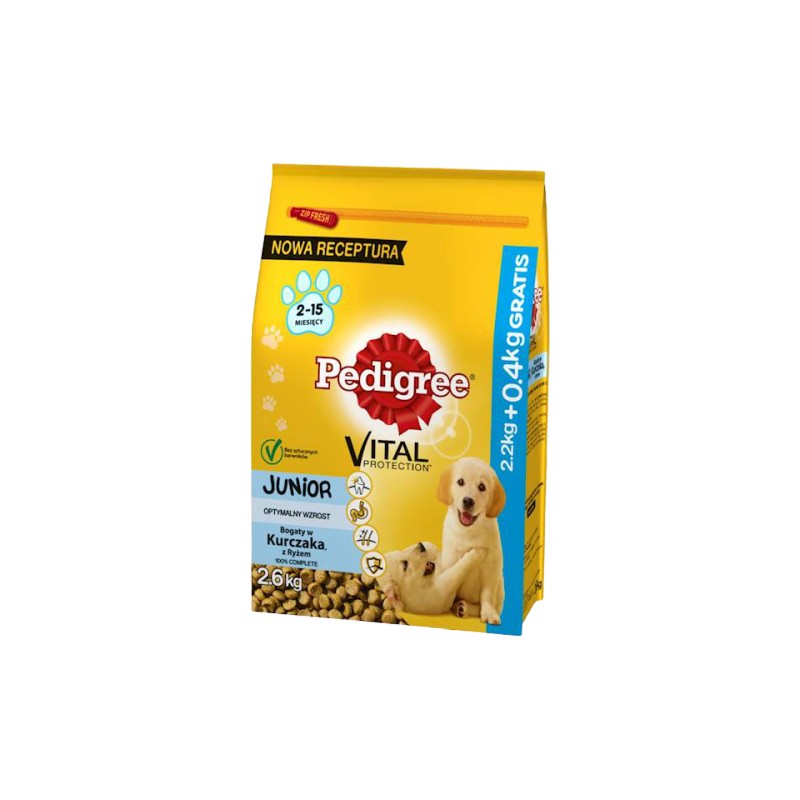 Pedigree Jun Średnie Rasy 2,2Kg+400G [349613]