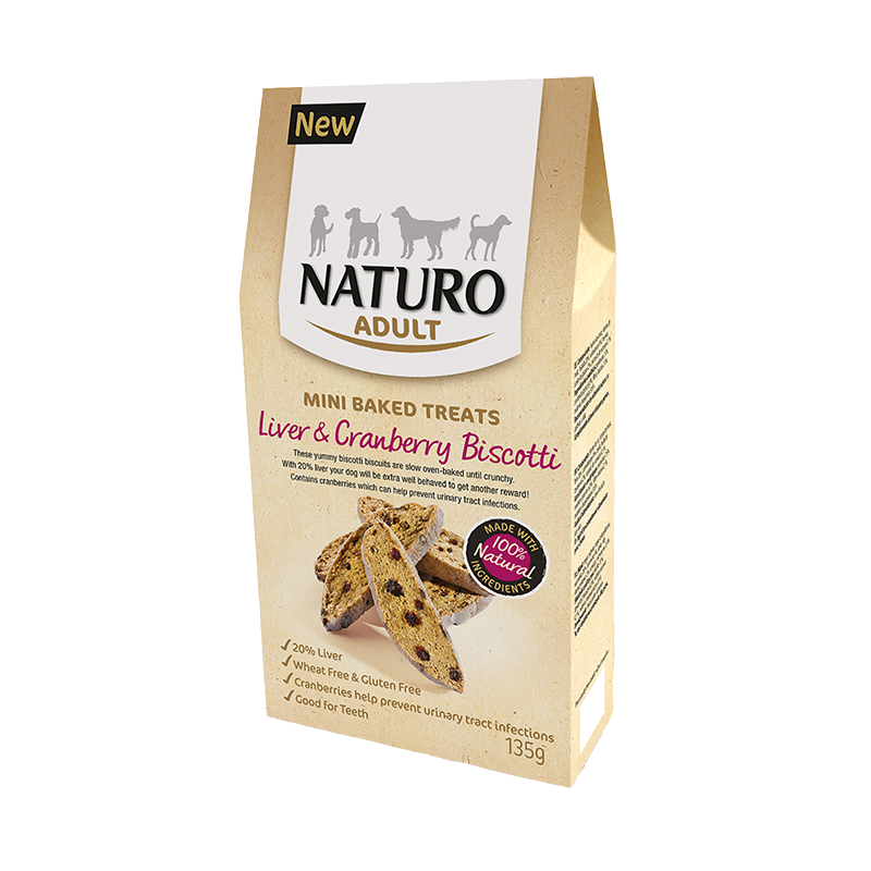 Naturo Mini Treats - Biscotti - Wątróbka I Żurawina 135 G