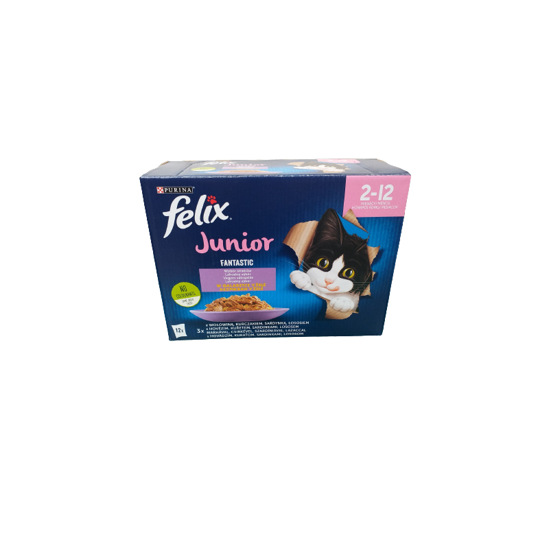 Felix Fantastic Junior Wybór Smaków Saszetki Dla Młodego Kota W Galarecie (12X85G)