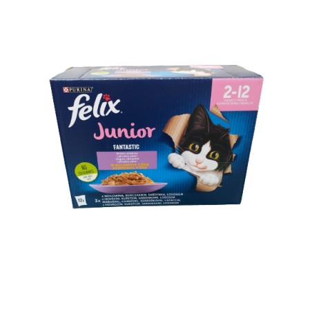 Felix Fantastic Junior Wybór Smaków Saszetki Dla Młodego Kota W Galarecie (12X85G)