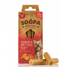 Soopa Dental Sticks Cranberry & Sweet Potato (Żurawina I Słodki Ziemniak) 100G