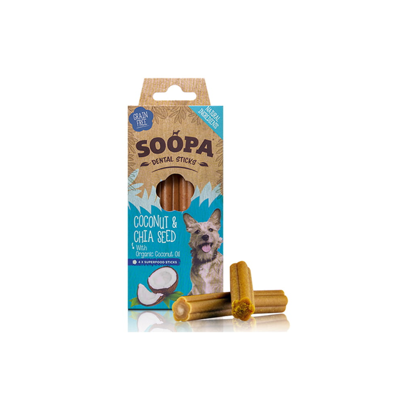 Soopa Dental Sticks Coconut & Chia Seed (Kokos I Nasiona Chia) 100G